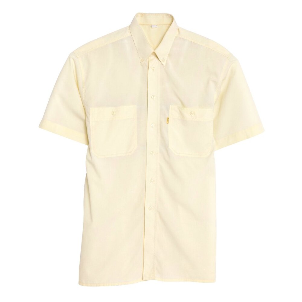 ? (Japan) Vintage Poplin Weave Inverted Pleat Hong Kong Shirt : L